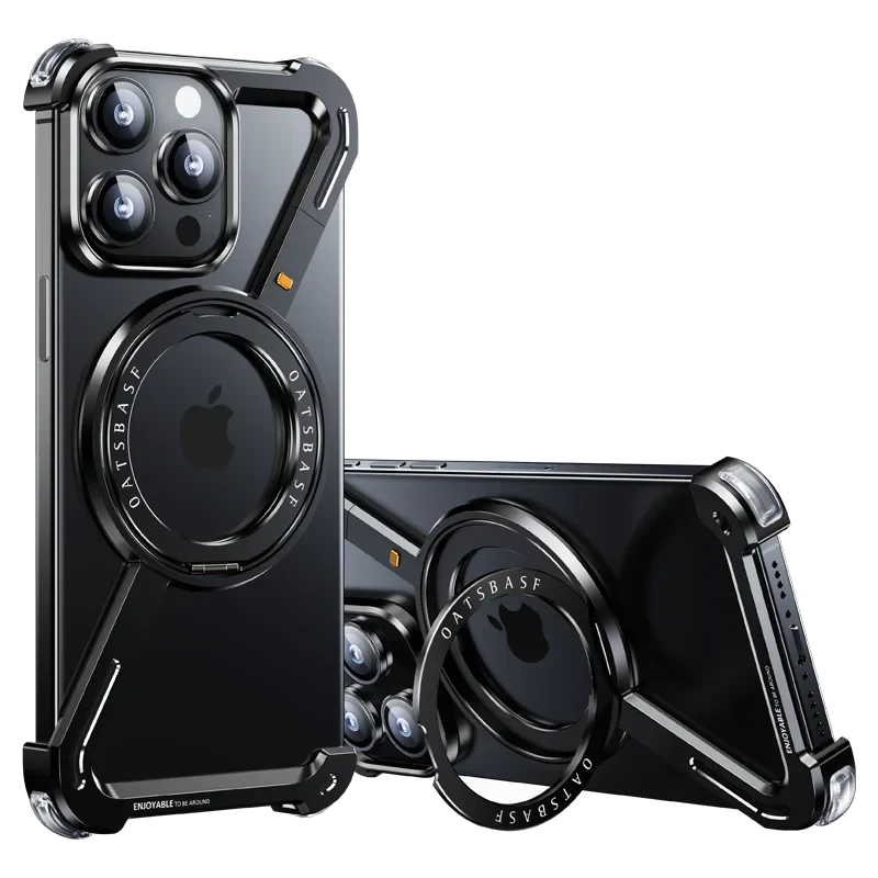 iPhone 16 Pro Max Z Shape Metal Case Frame Less Magnetic Ring with Magsafe - Black
